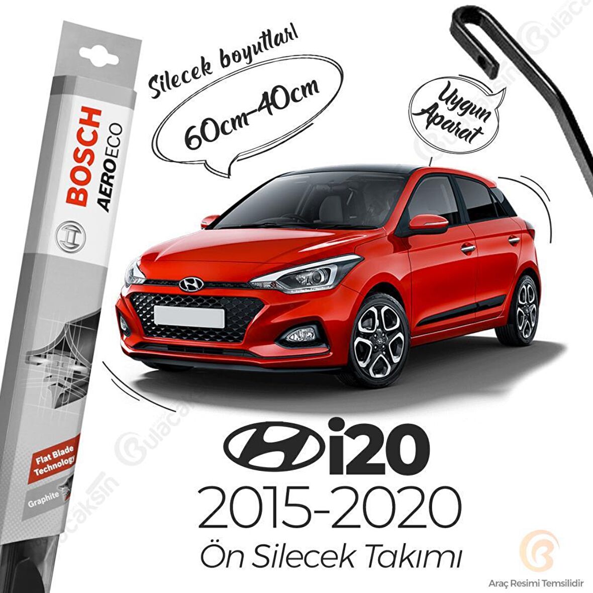 Hyundai i20 Muz Silecek Takımı (2015-2020) Bosch Aeroeco