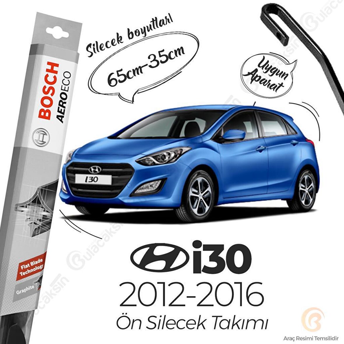 Hyundai i30 Muz Silecek Takımı (2012-2016) Bosch Aeroeco