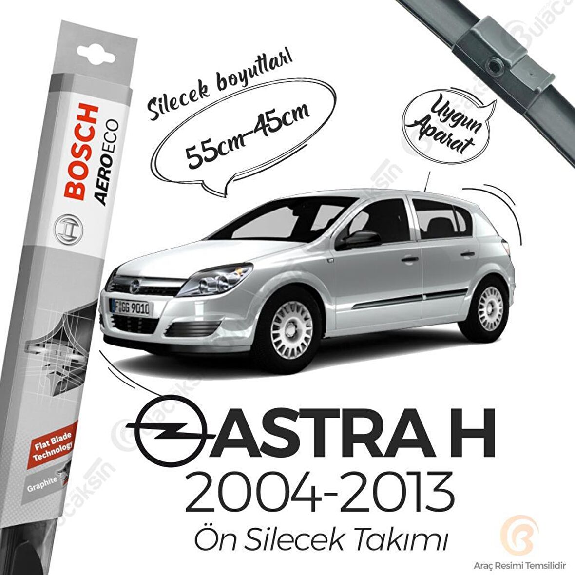 Opel Astra H Muz Silecek Takımı (2004-2013) Bosch Aeroeco