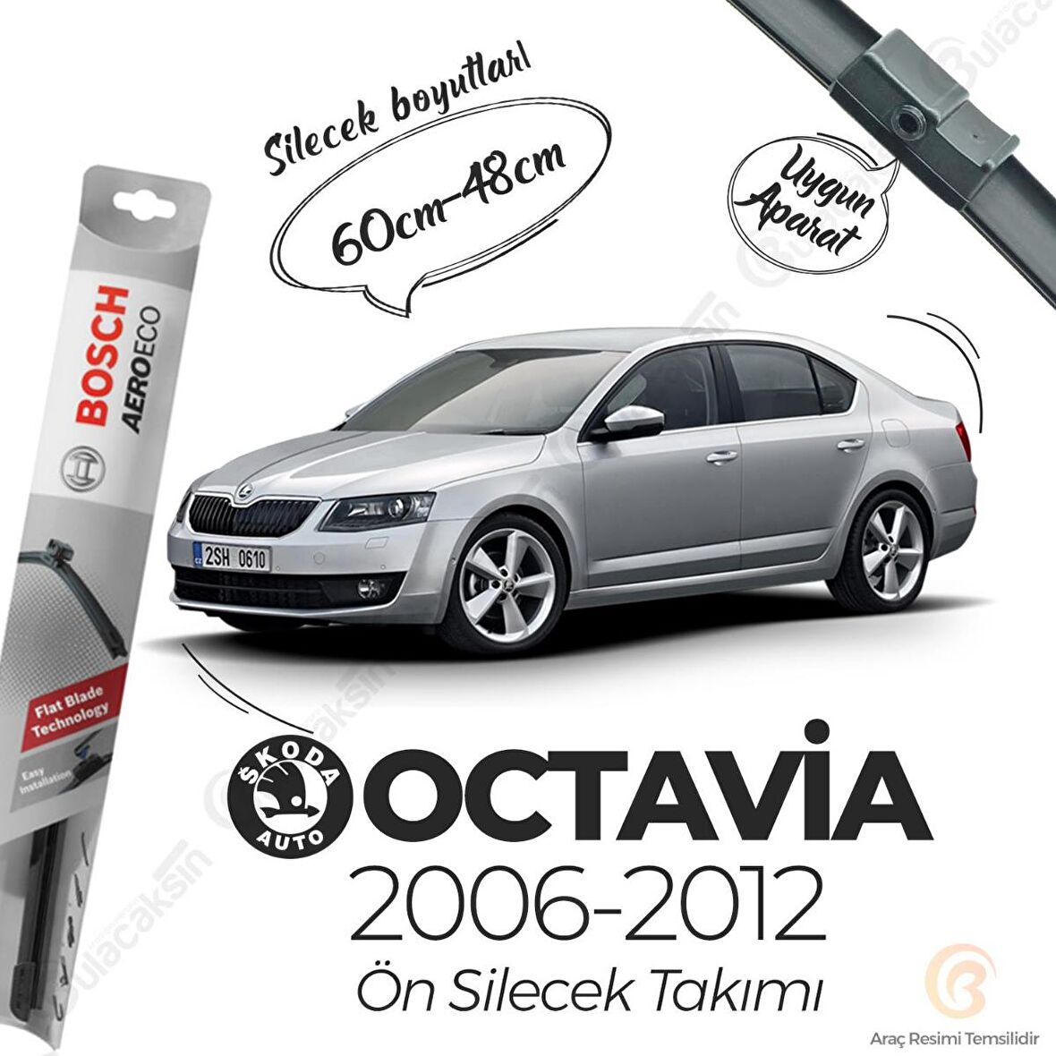 Skoda Octavia Muz Silecek Takımı (2006-2012) Bosch Aeroeco