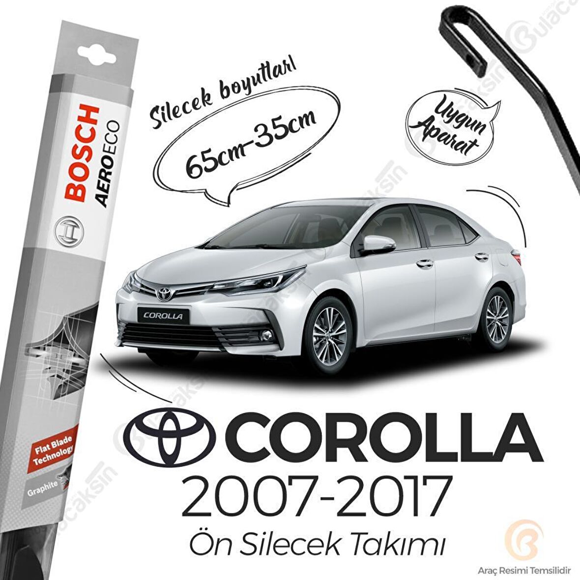 Toyota Corolla Muz Silecek Takımı (2007-2017) Bosch Aeroeco