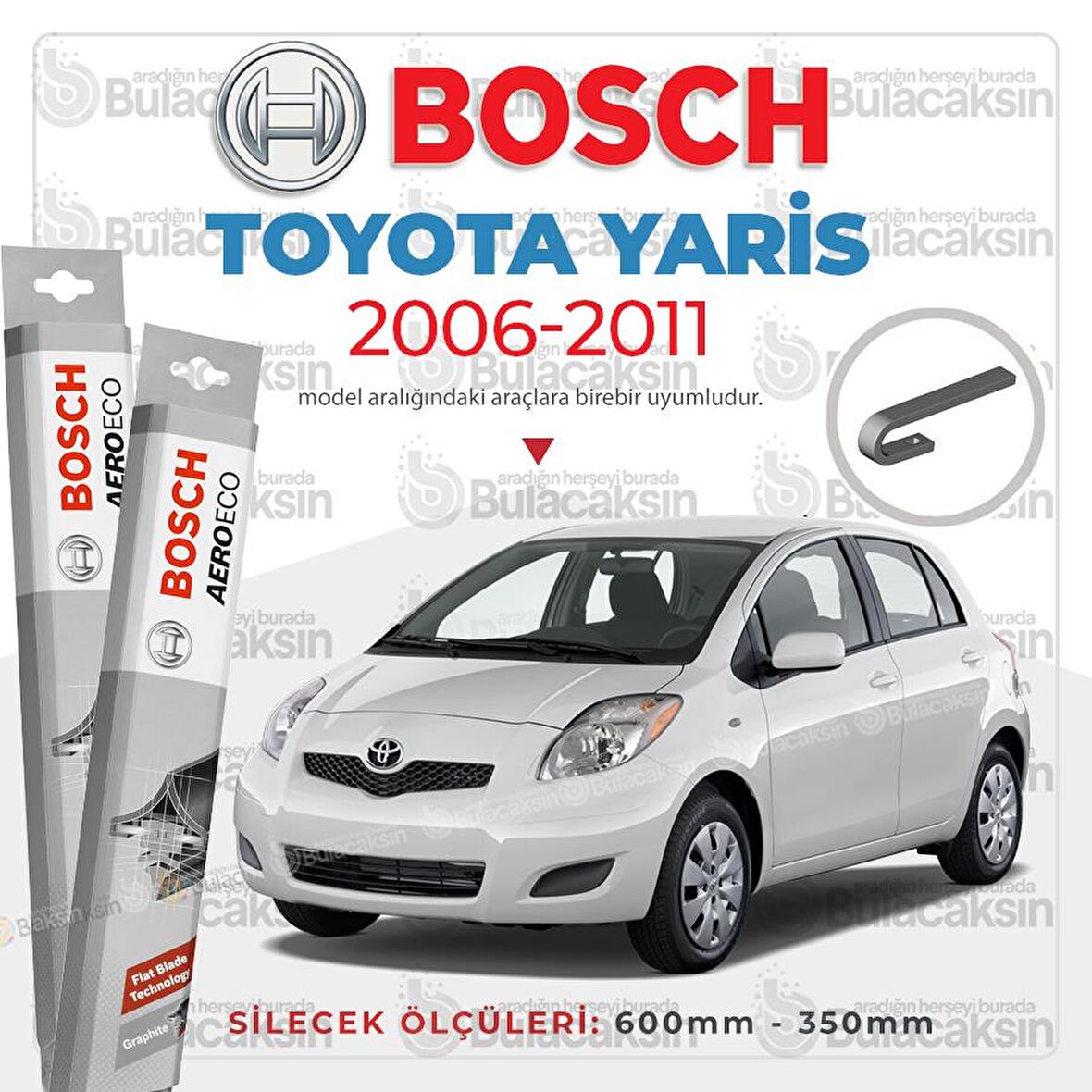 Toyota Yaris Muz Silecek Takımı (2006-2011) Bosch Aeroeco