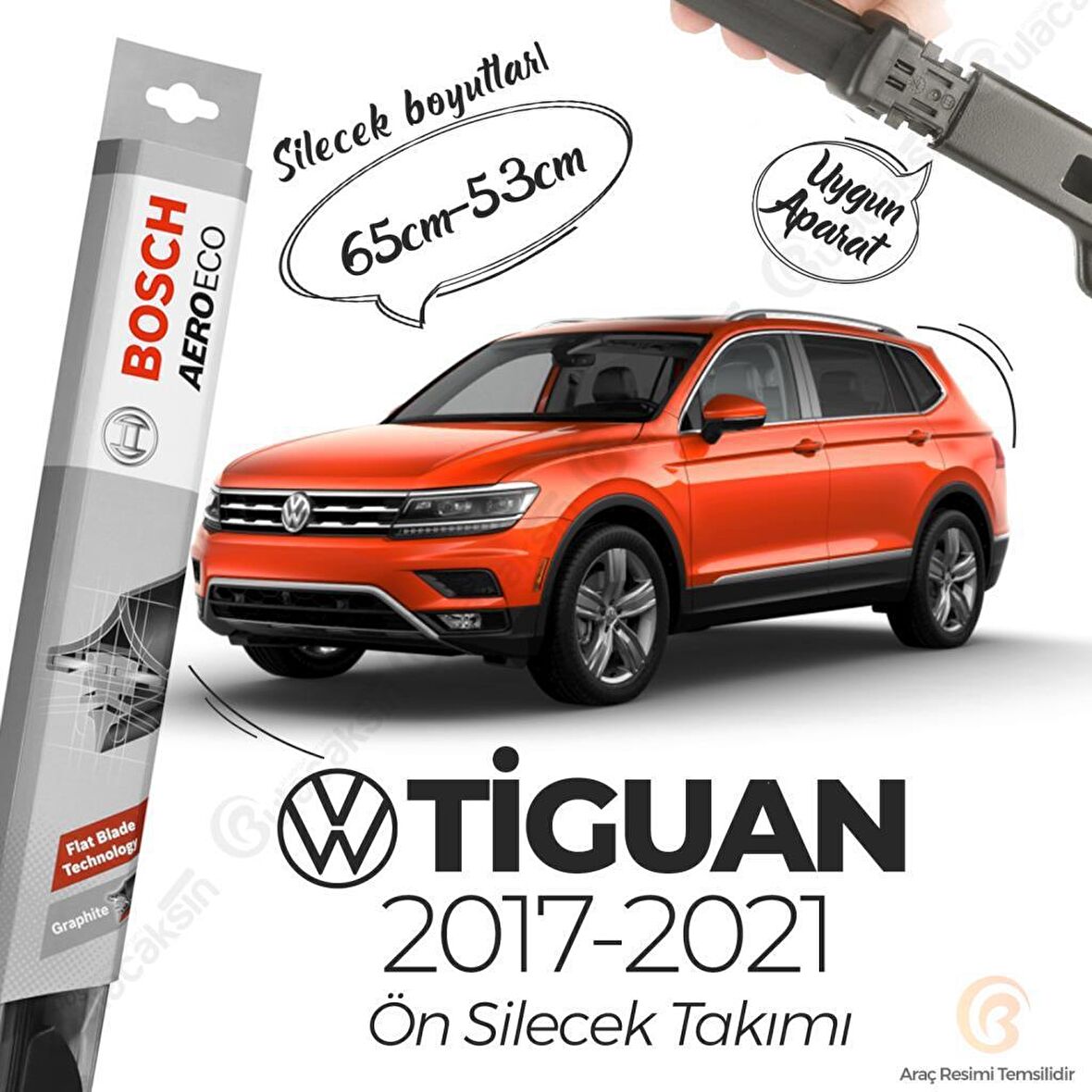 Volkswagen Tiguan Muz Silecek Takımı (2016-2021) Bosch Aeroeco