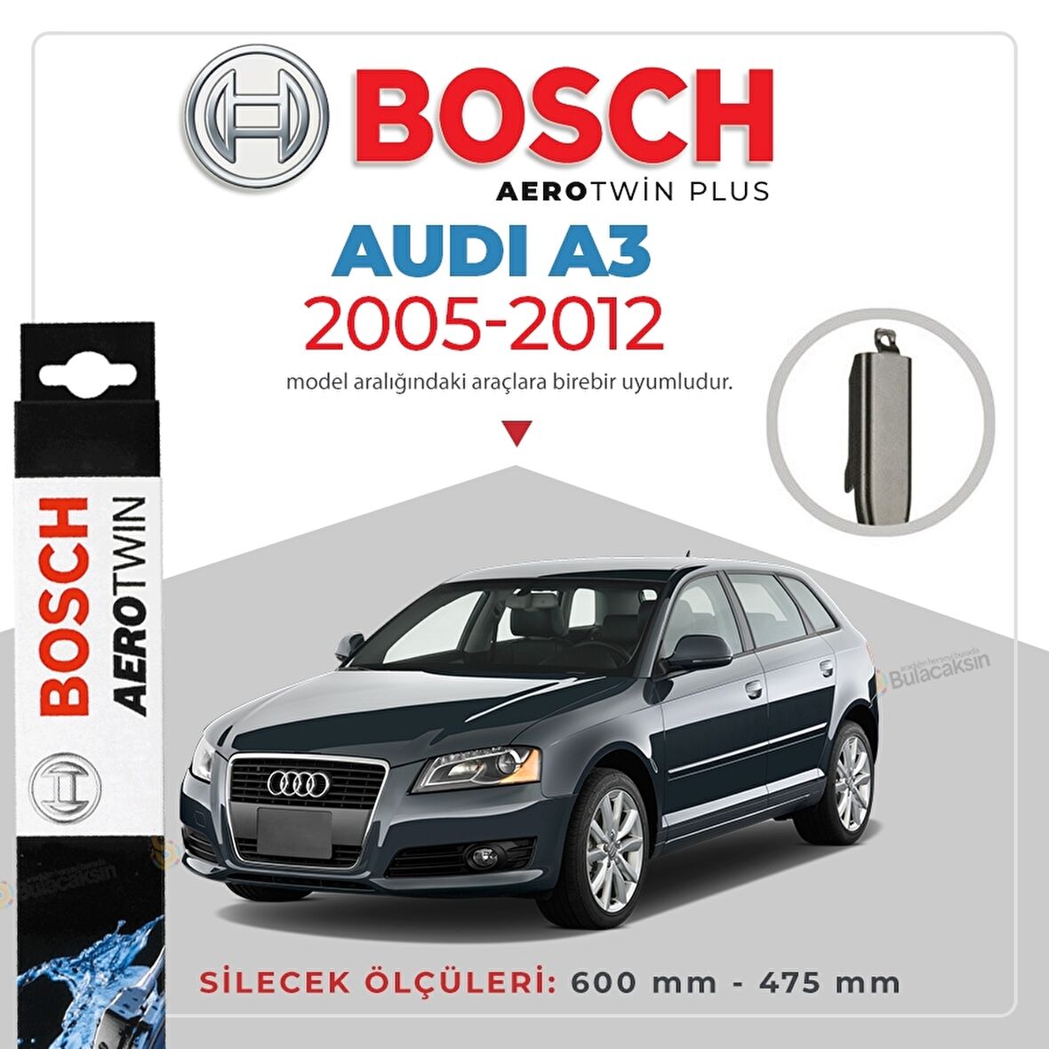 Audi A3 Muz Silecek Takımı (2005-2012) Bosch Aerotwin