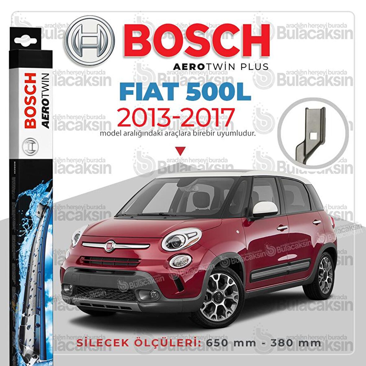 Fiat 500L Muz Silecek Takımı (2013-2017) Bosch Aerotwin