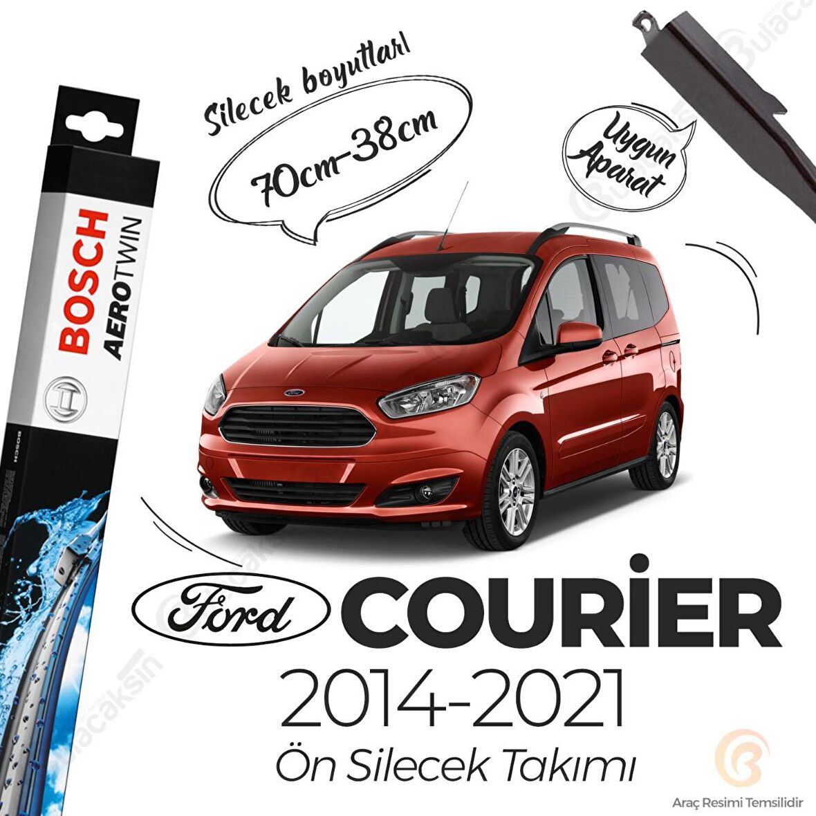 Ford Courier Muz Silecek Takımı (2014-2021) Bosch Aerotwin