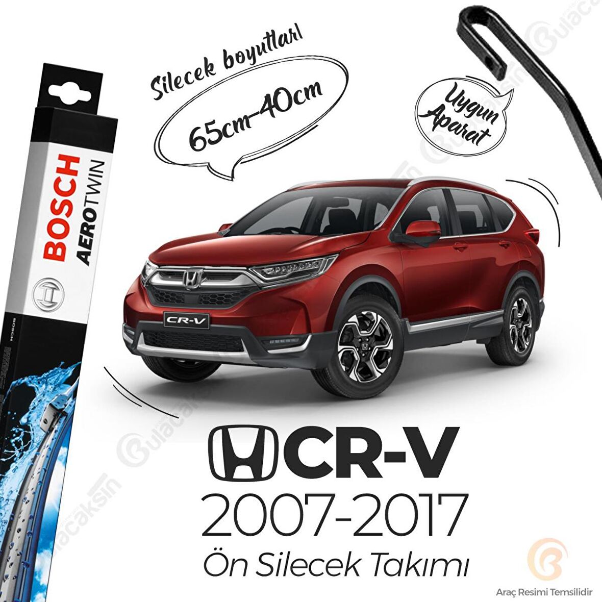 Honda CR-V Muz Silecek Takımı (2013-2017) Bosch Aerotwin