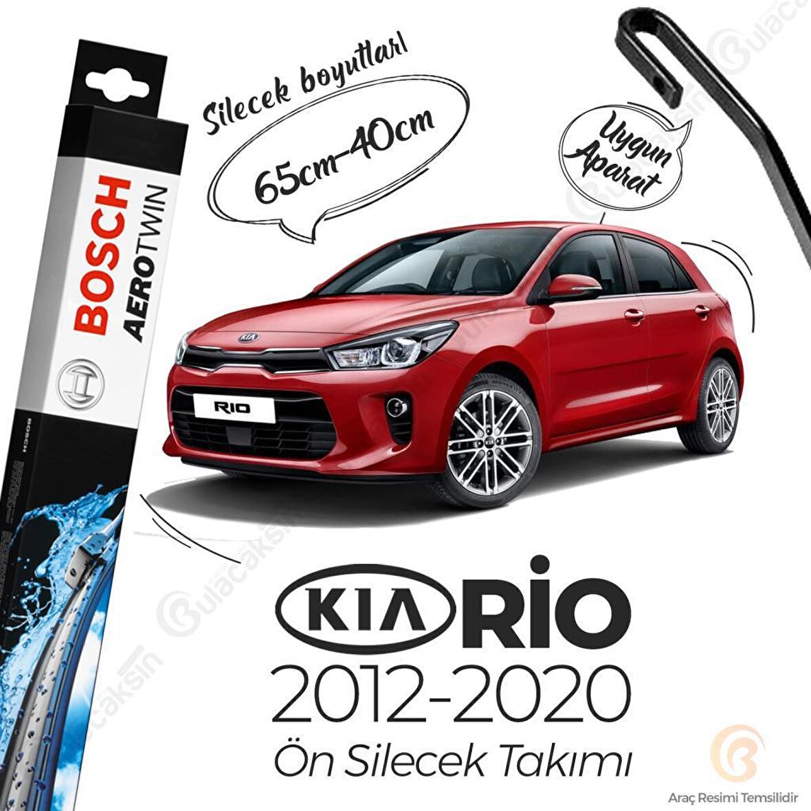 Kia Rio Muz Silecek Takımı (2012-2020) Bosch Aerotwin