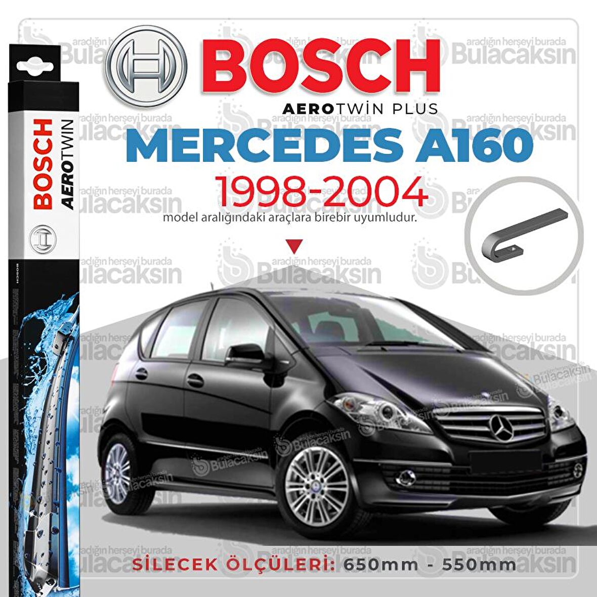 Mercedes A160 Muz Silecek Takımı (1998-2004) Bosch Aerotwin