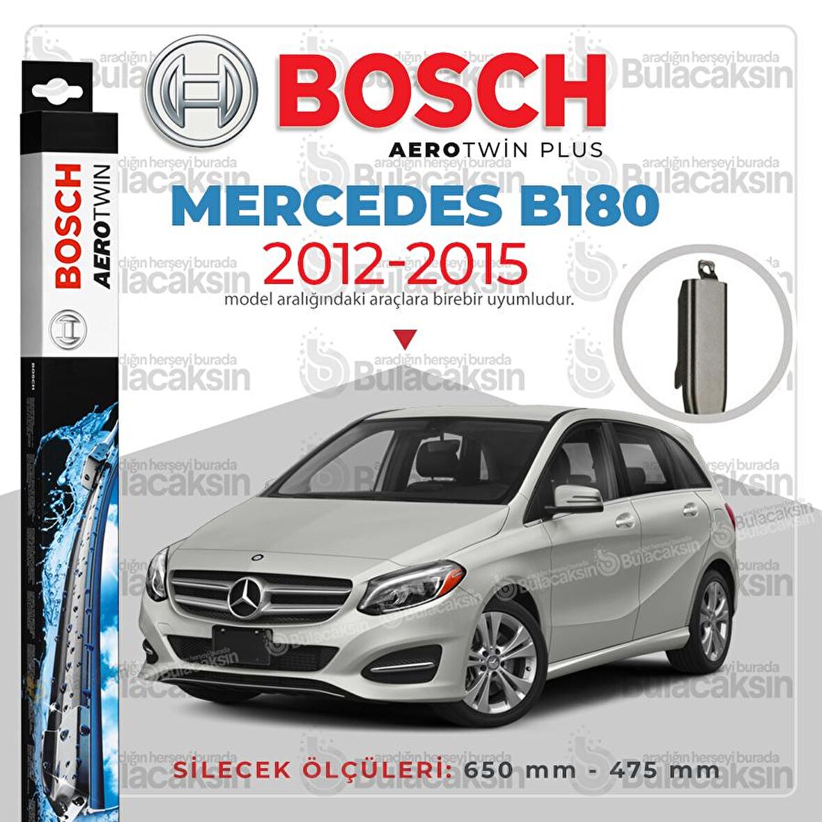 Mercedes B180 W246 Muz Silecek Takımı (2012-2015) Bosch Aerotwin