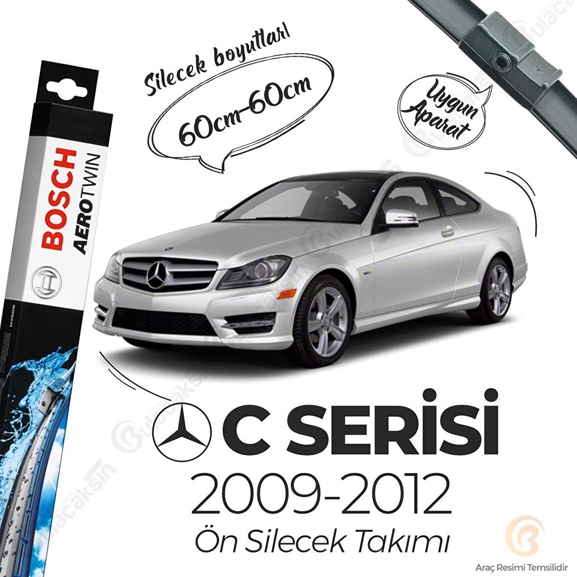 Mercedes C W204 Ön Muz Silecek Takımı (2009-2012) Bosch Aerotwin