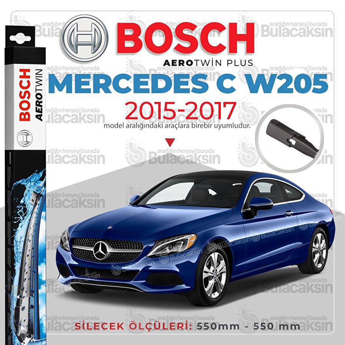 Mercedes C W205 Muz Silecek Takımı (2015-2017) Bosch Aerotwin