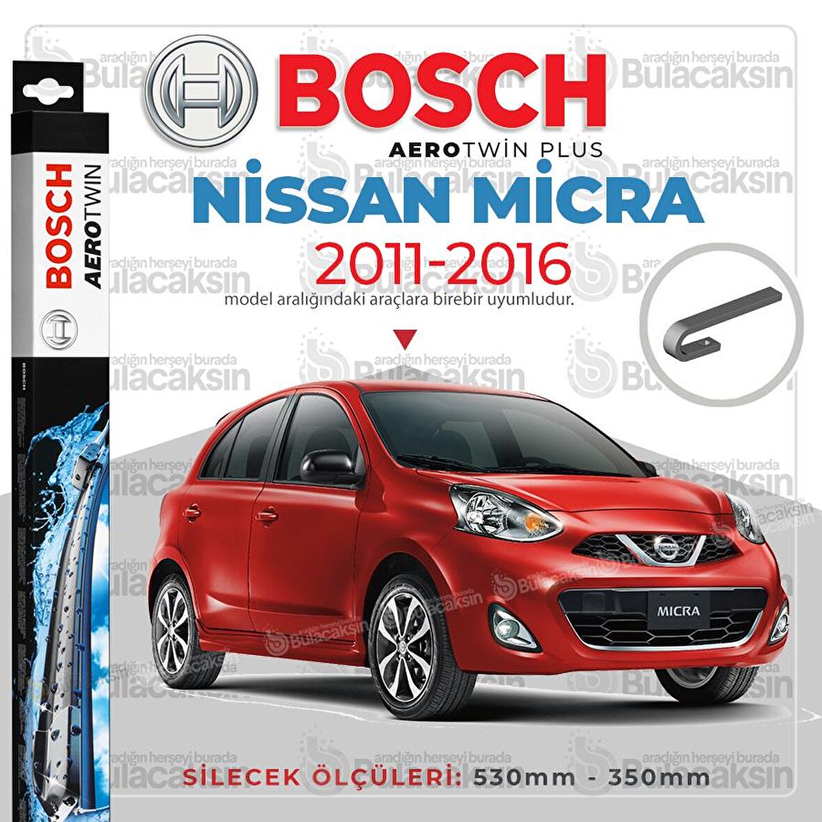 Nissan Micra Muz Silecek Takımı (2011-2016) Bosch Aerotwin