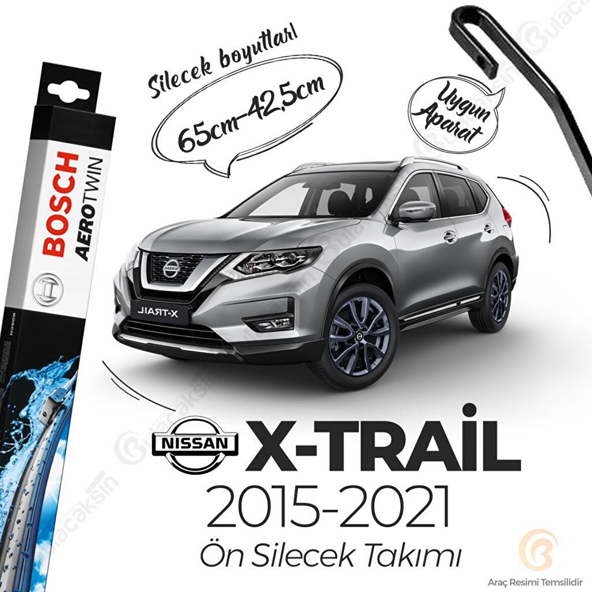 Nissan X-Trail Muz Silecek Takımı (2015-2021) Bosch Aerotwin