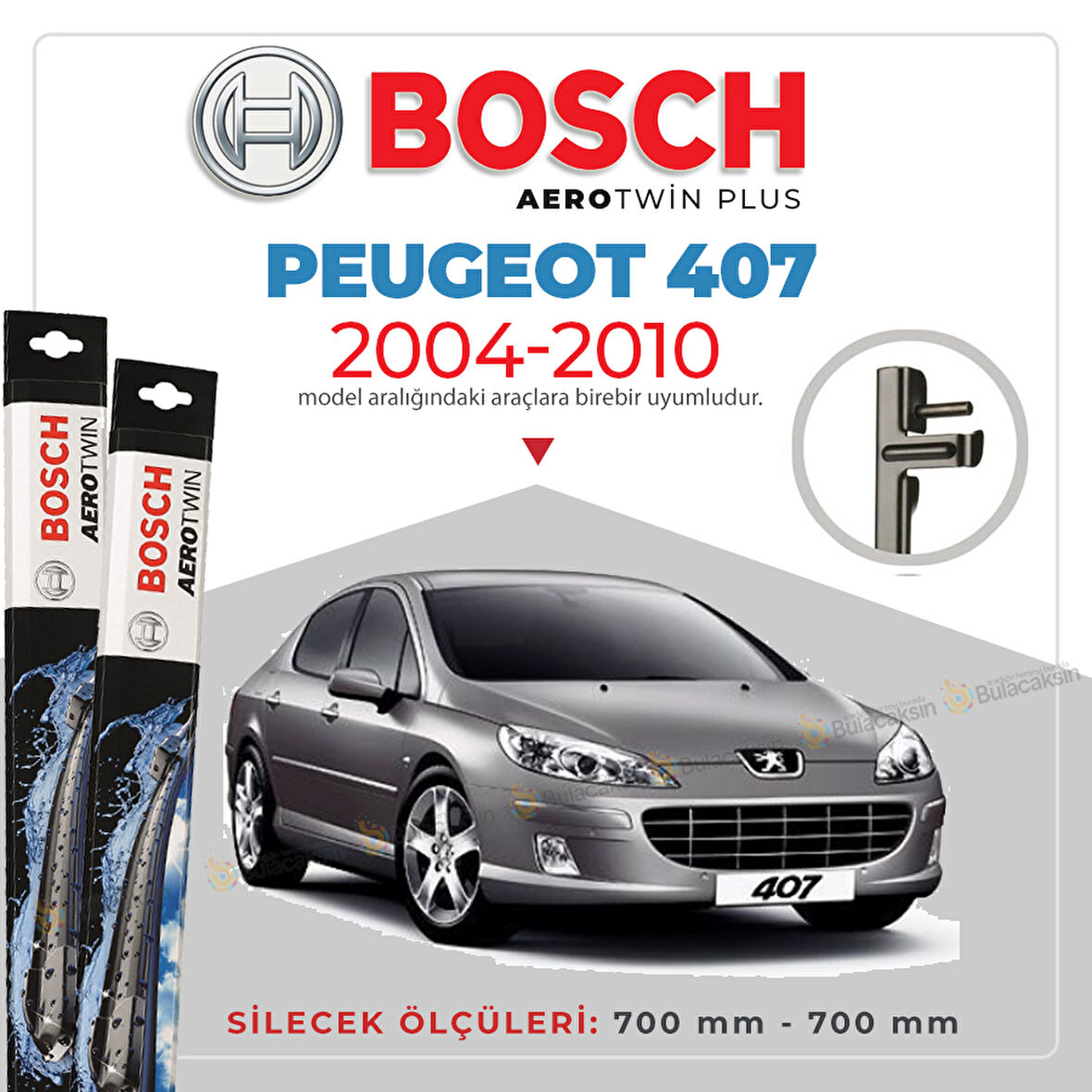 Peugeot 407 Muz Silecek Takımı (2004-2010) Bosch Aerotwin