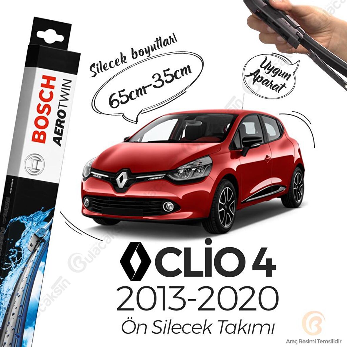 Renault Clio 4 Muz Silecek Takımı (2012-2020) Bosch Aerotwin