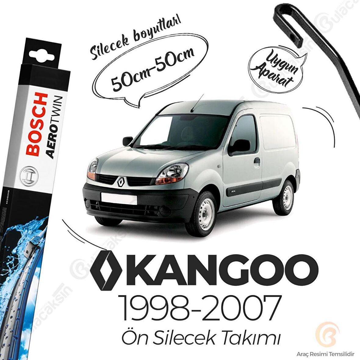 Renault Kangoo Muz Silecek Takımı (1998-2007) Bosch Aerotwin