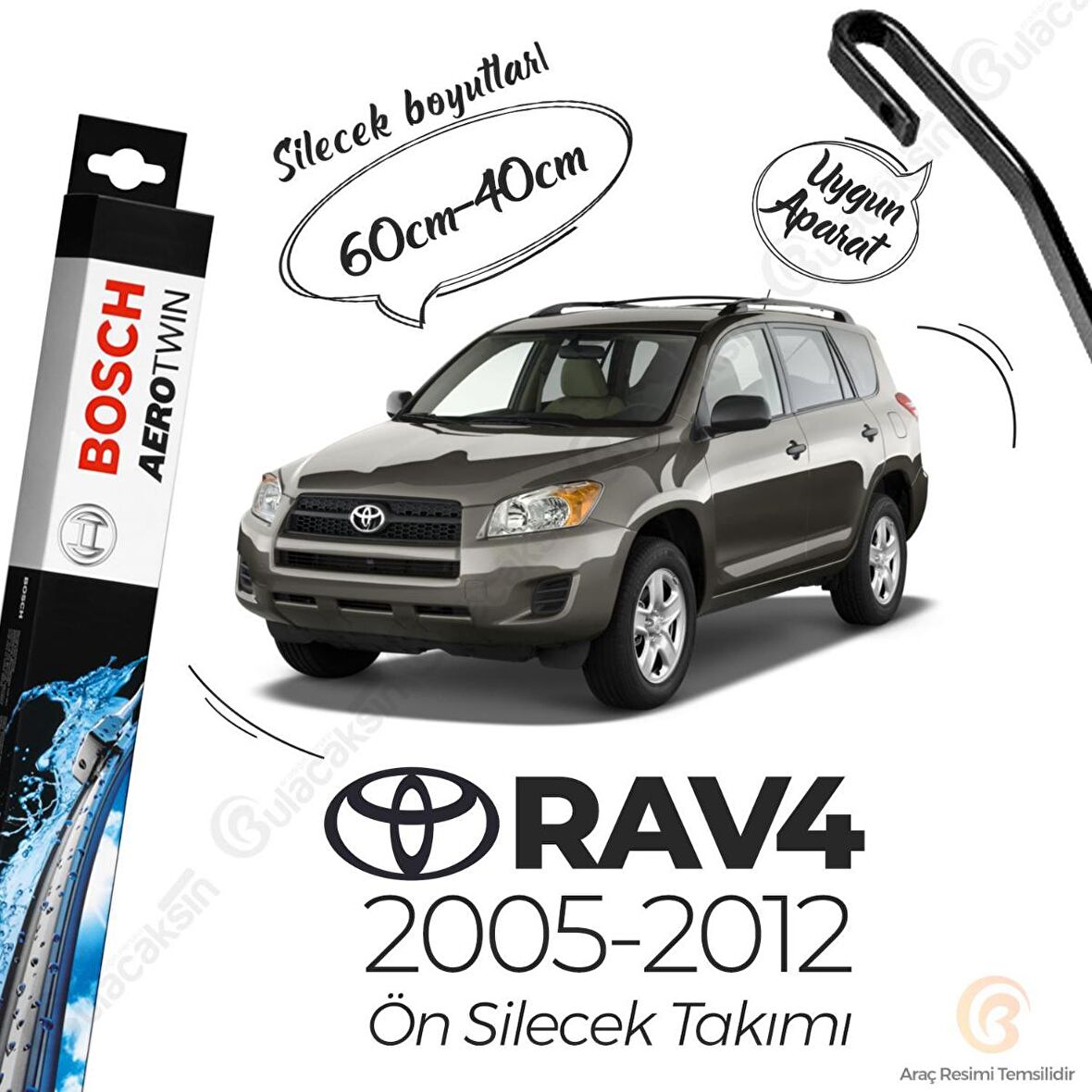 Toyota Rav4 Muz Silecek Takımı (2005-2012) Bosch Aerotwin