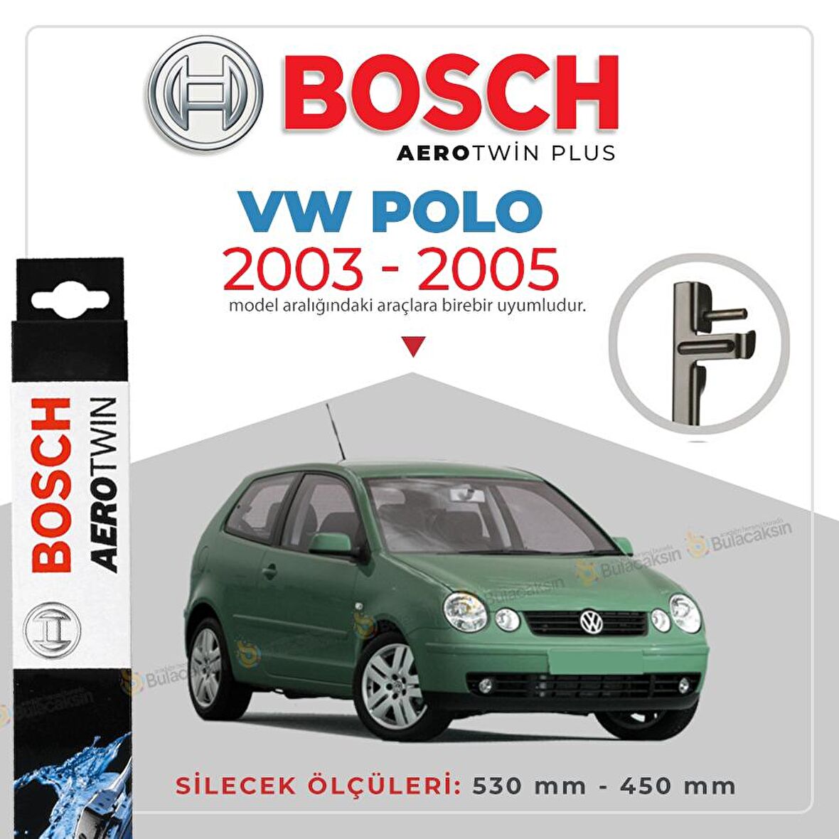 Volkswagen Polo Muz Silecek Takımı (2003-2005) Bosch Aerotwin