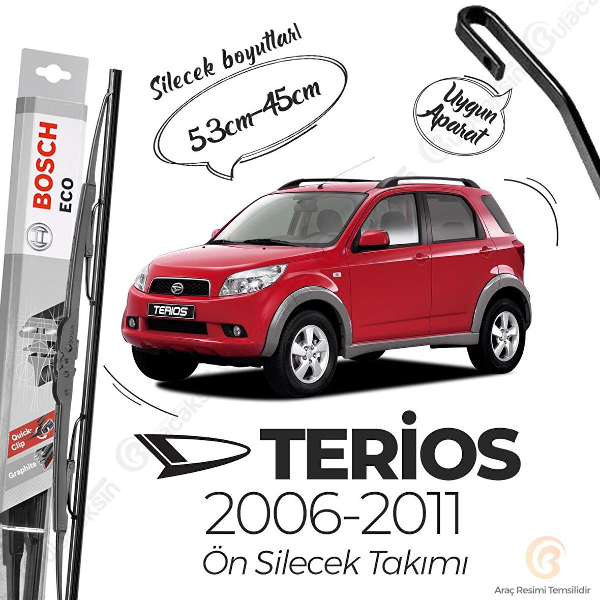 Daihatsu Terios Ön Silecek Takımı (2006-2011) Bosch ECO