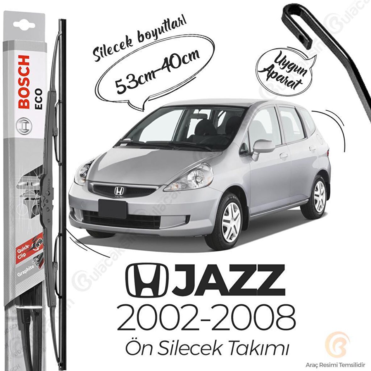 Honda Jazz Ön Silecek Takımı (2002-2008) Bosch ECO