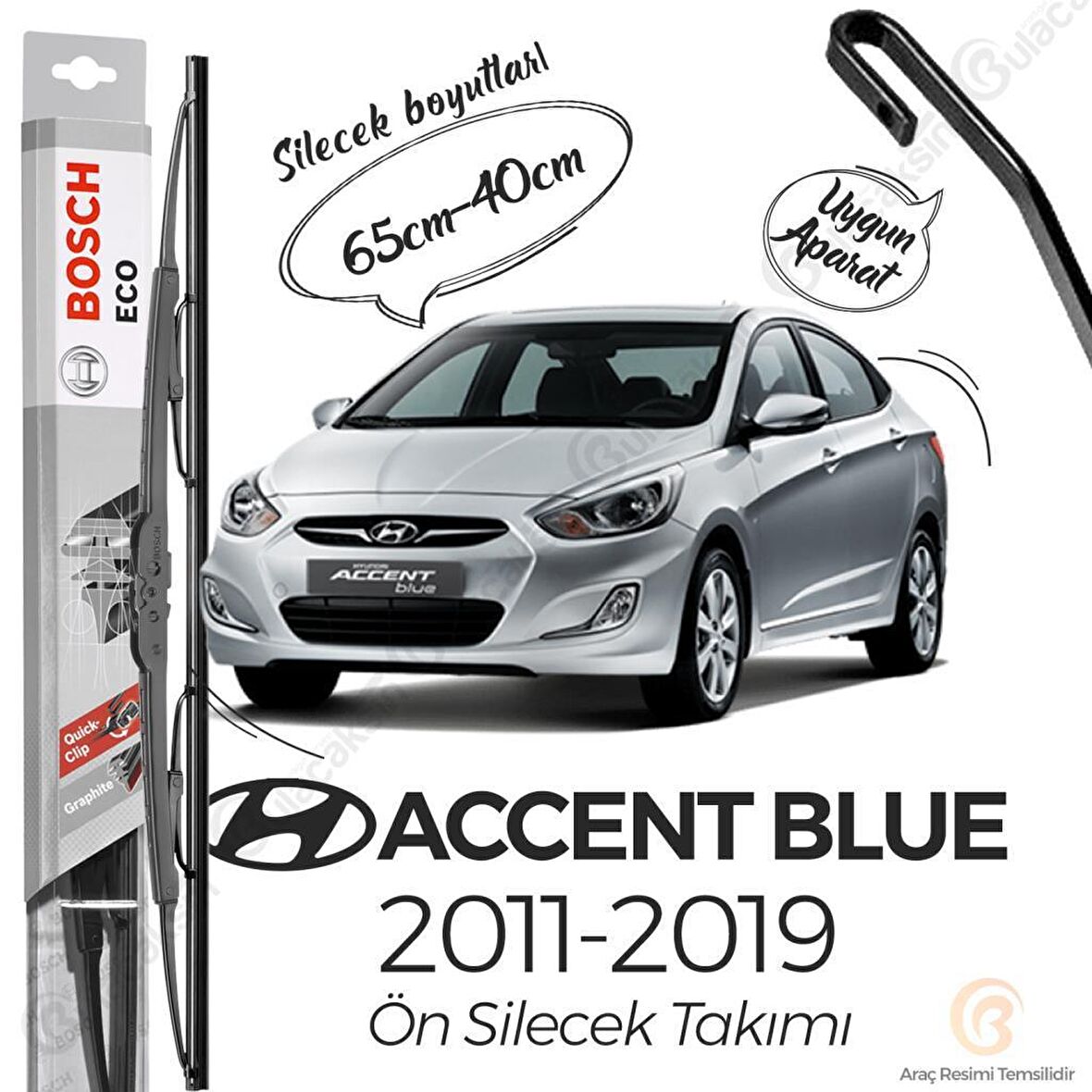 Hyundai Accent Blue Ön Silecek Takımı (2011-2019) Bosch ECO