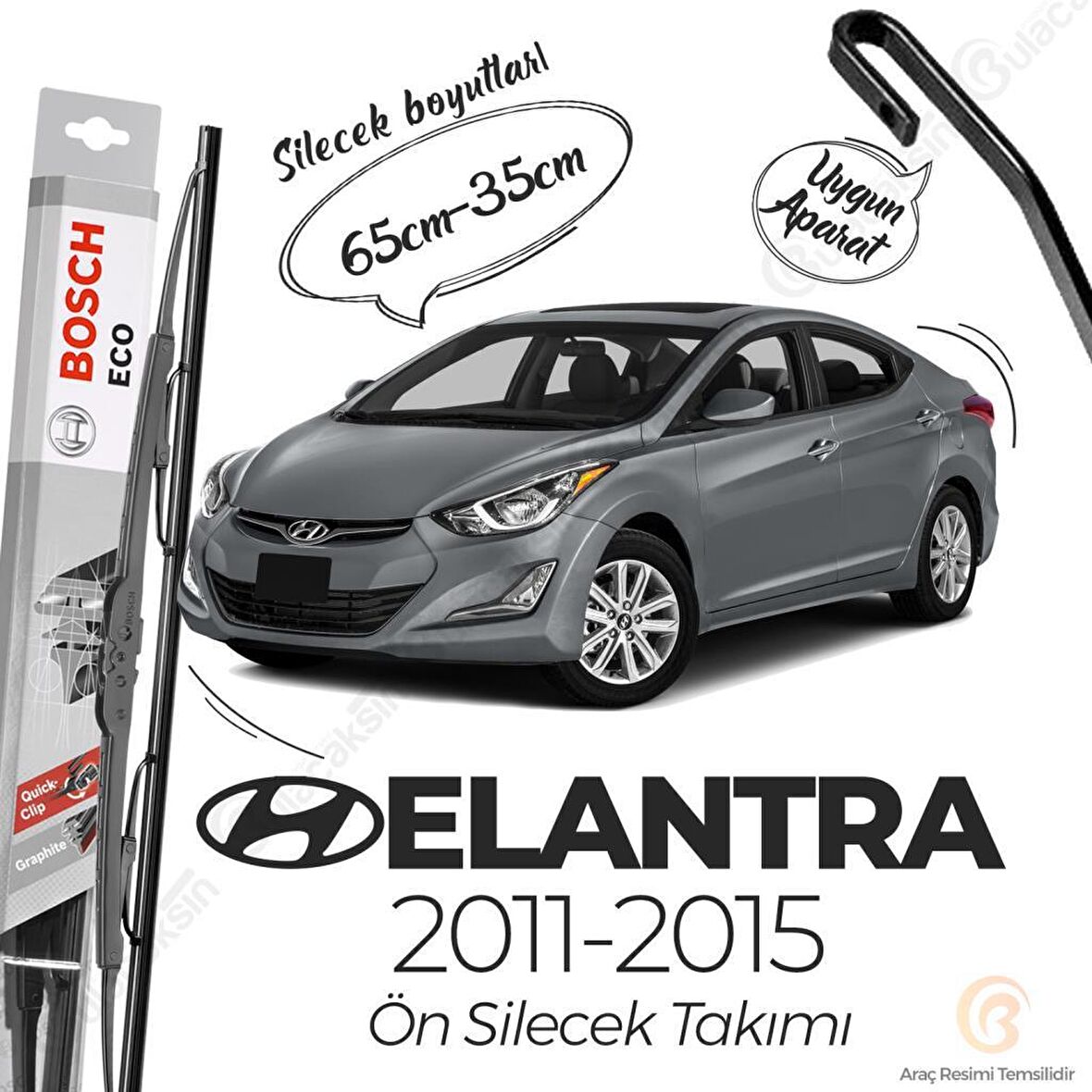Hyundai Elantra Ön Silecek Takımı (2011-2015) Bosch ECO