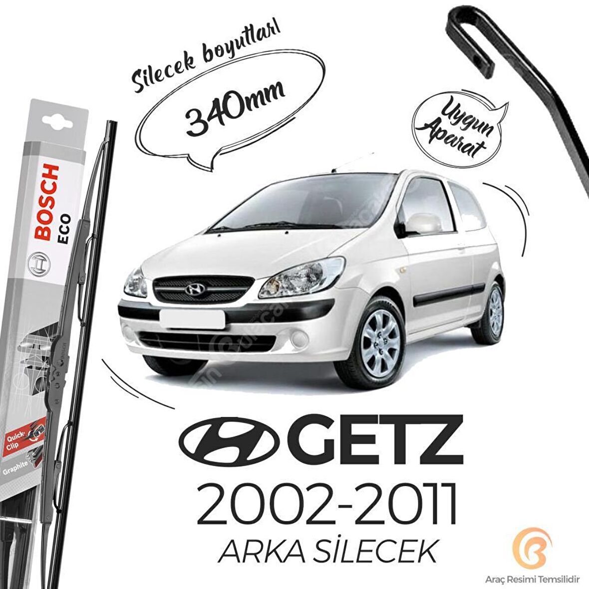 Bosch ECO Hyundai Getz 2002 - 2011 Arka Silecek