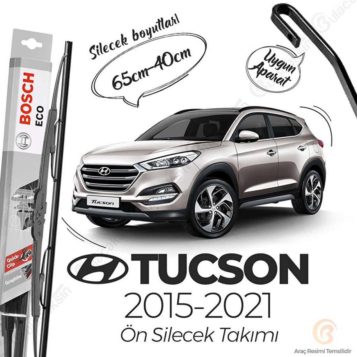 Hyundai Tucson Ön Silecek Takımı (2015-2021) Bosch ECO