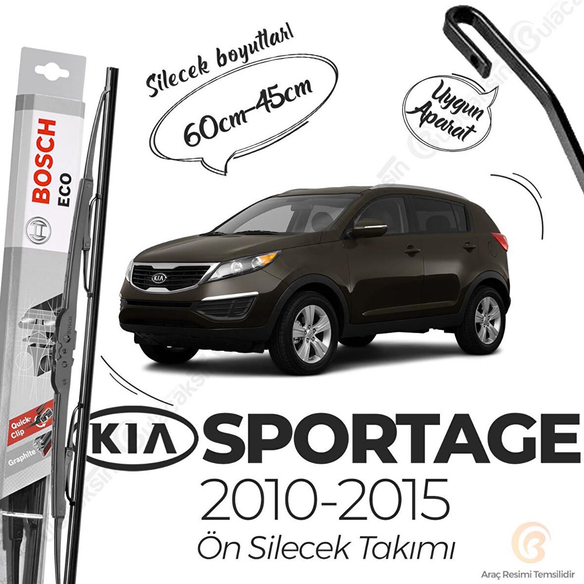 Kia Sportage Ön Silecek Takımı (2010-2015) Bosch ECO