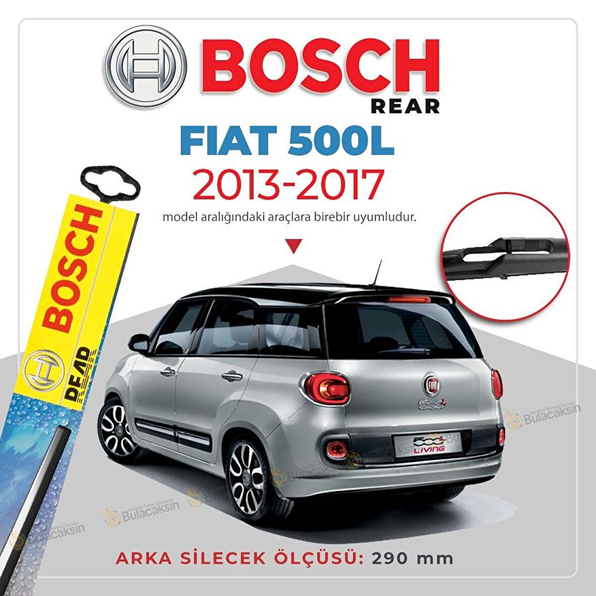 Bosch Rear Fiat 500L 2013 - 2017 Arka Silecek - H840