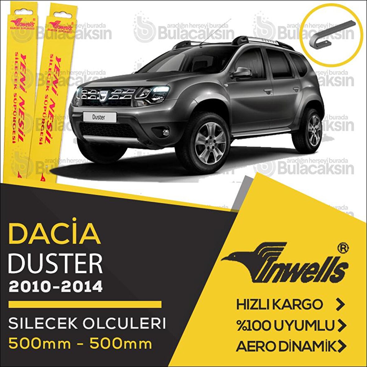 Dacia Duster Muz Silecek Takımı (2010-2014) İnwells