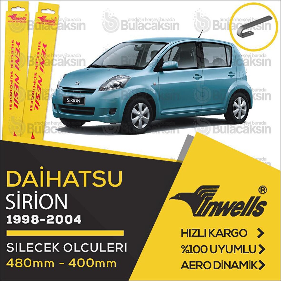 Daihatsu Sirion Muz Silecek Takımı (1998-2004) İnwells