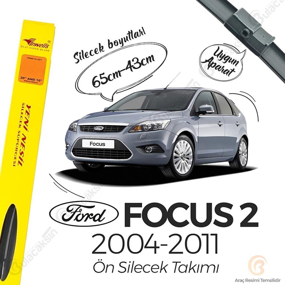 Ford Focus 2 Muz Silecek Takımı (2004-2011) İnwells