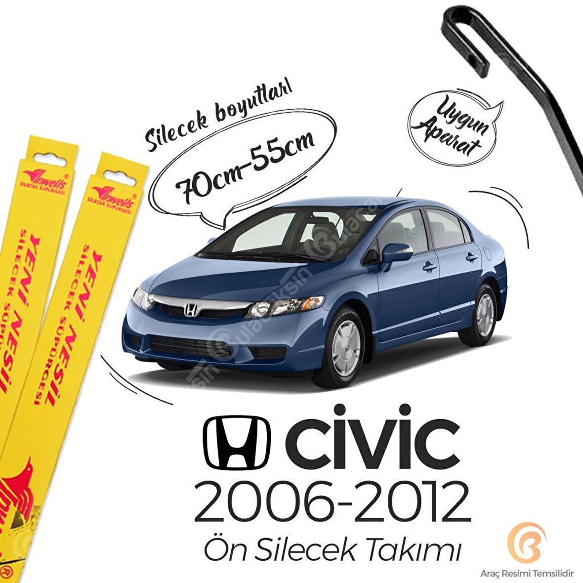 Honda Civic FD6 Muz Silecek Takımı (2006-2012) İnwells