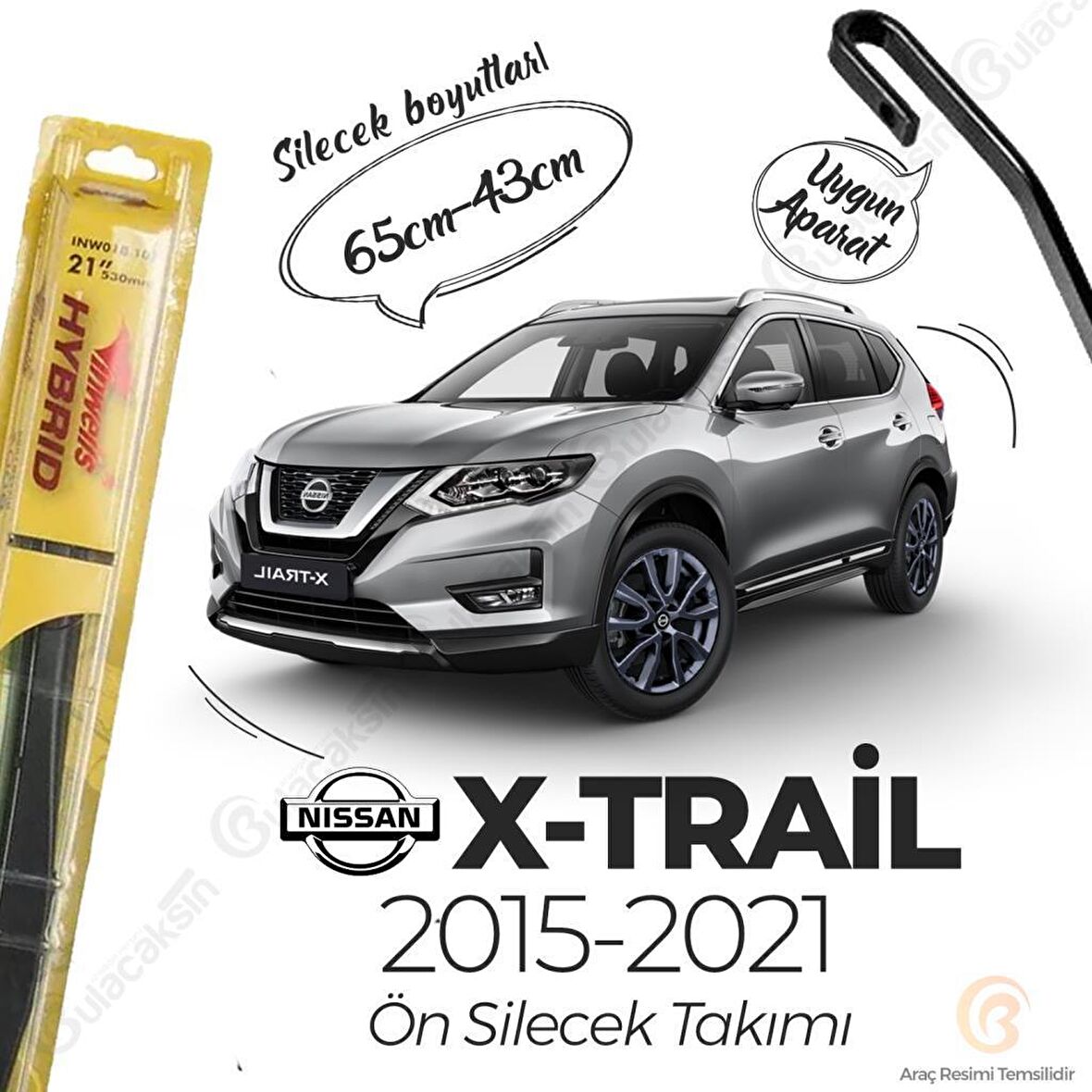 Nissan X-Trail Silecek Takımı (2015-2021) İnwells Hibrit