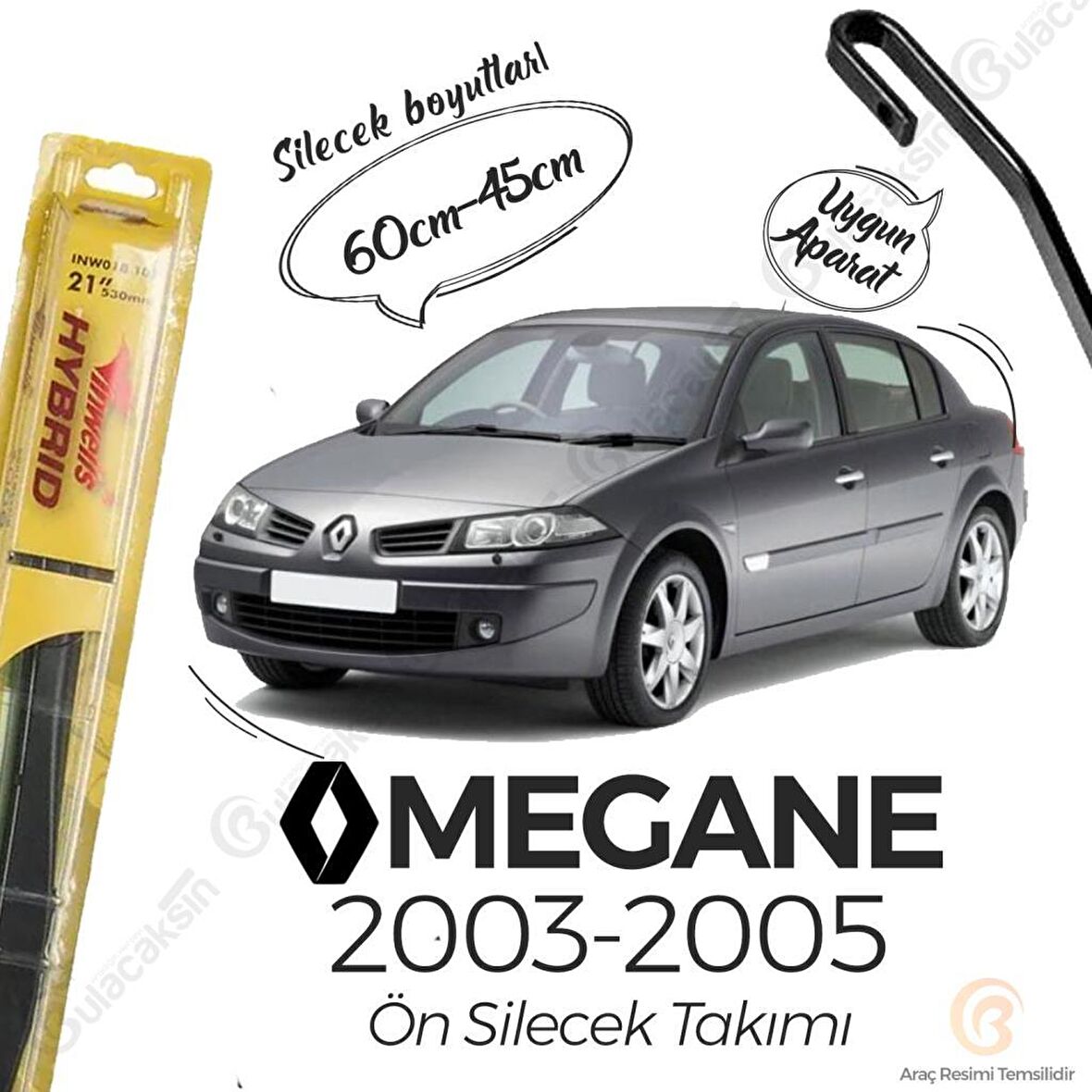Renault Megane 2 Silecek Takımı (2003-2005) İnwells Hibrit