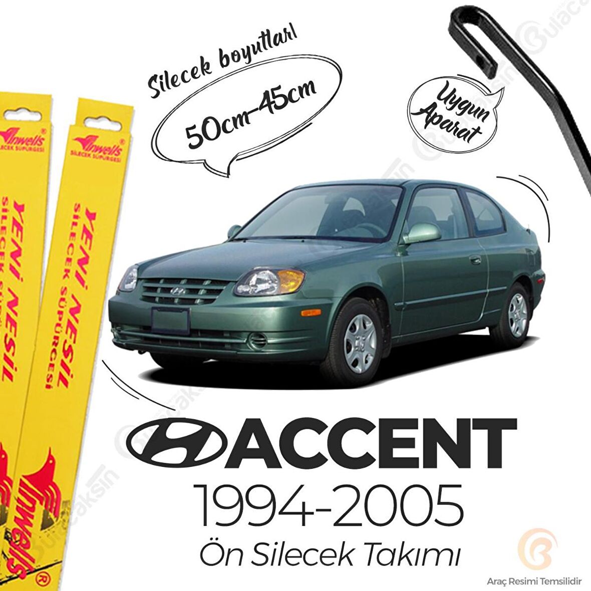 Hyundai Accent Muz Silecek Takımı (1994-2005) İnwells