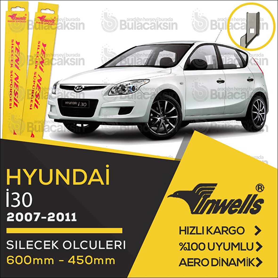 Hyundai i30 Muz Silecek Takımı (2007-2011) İnwells