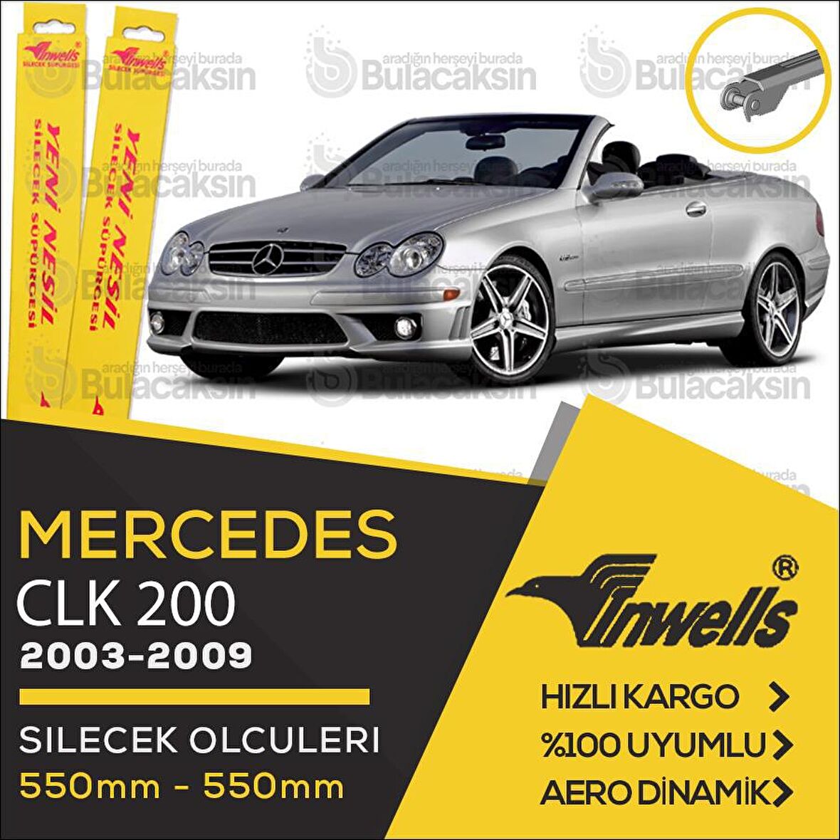 Mercedes CLK 200  Muz Silecek Takımı (2003-2009) İnwells
