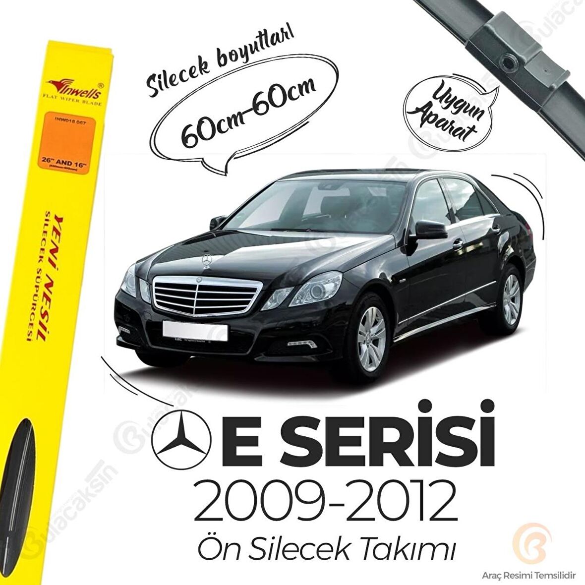 Mercedes E W212 Muz Silecek Takımı (2009-2012) İnwells