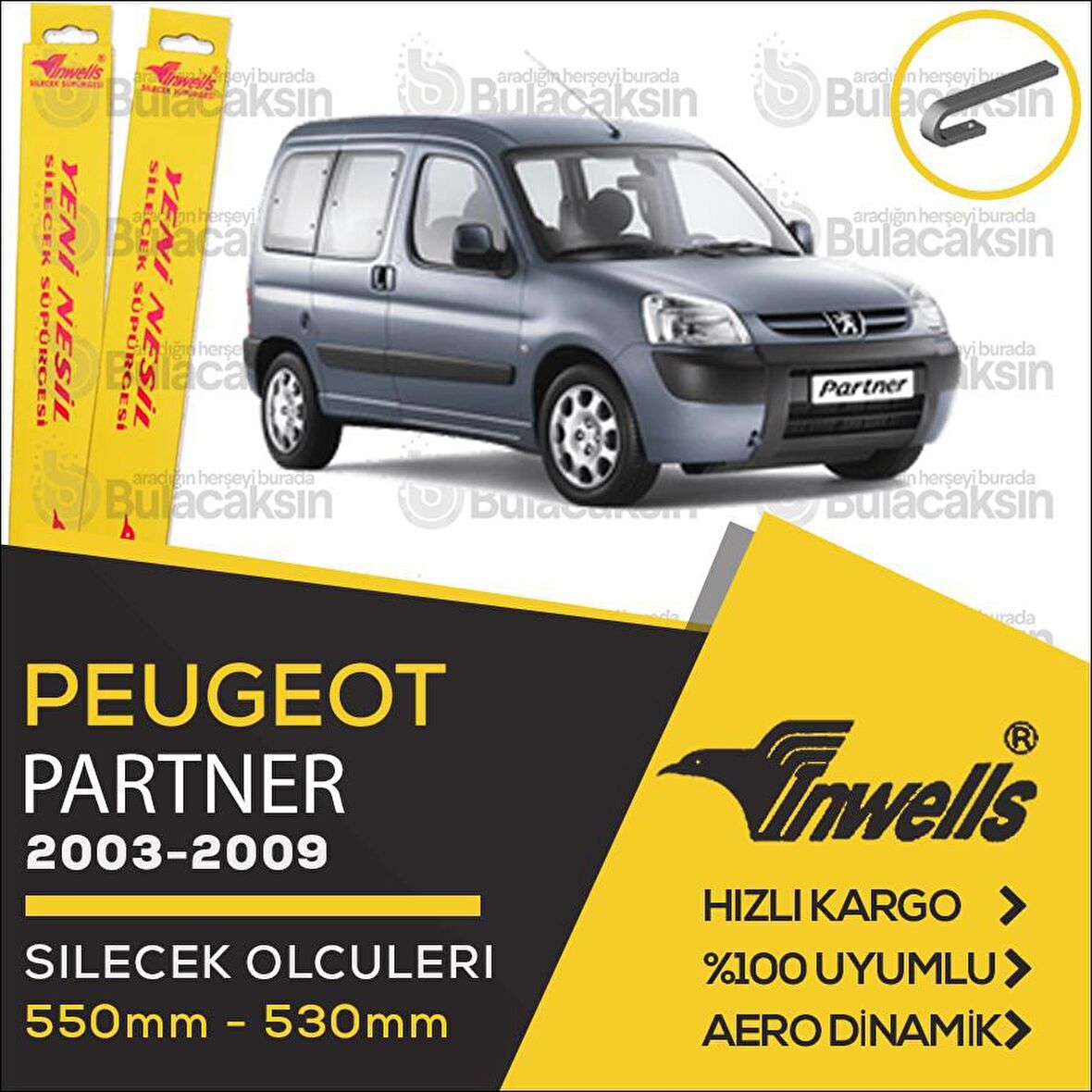 Peugeot Partner Muz Silecek Takımı (2002-2009) İnwells
