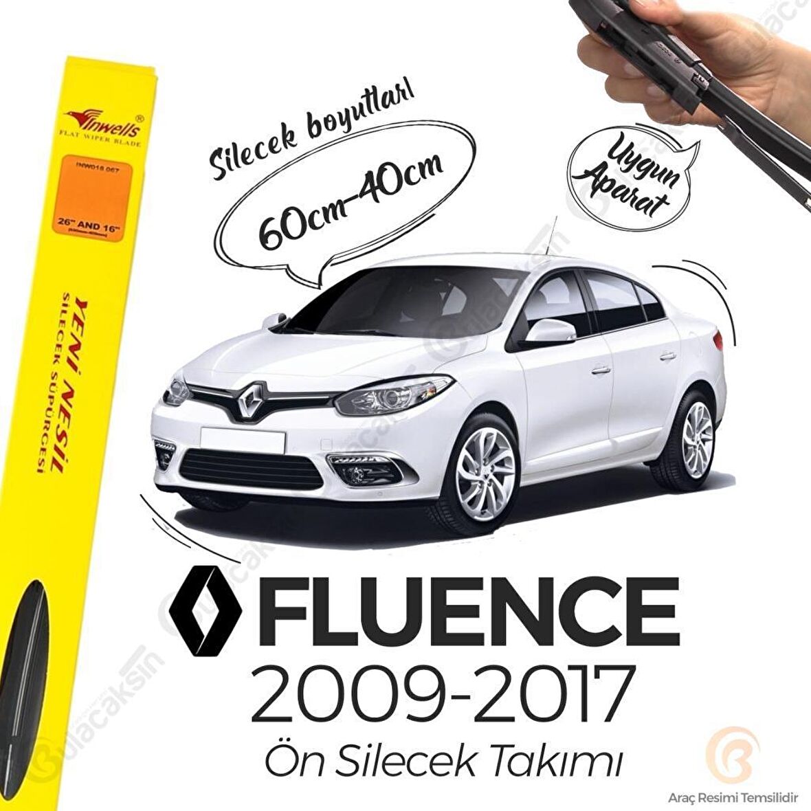 Renault Fluence Muz Silecek Takımı (2010-2018) İnwells
