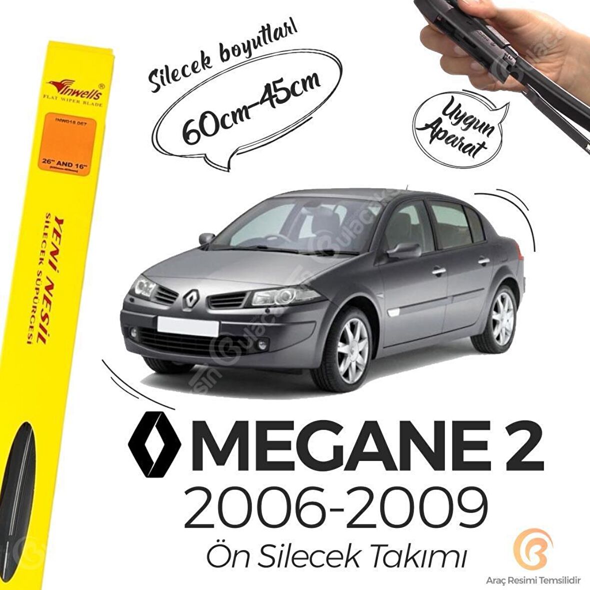 Renault Megane 2 Muz Silecek Takımı (2006-2009) İnwells