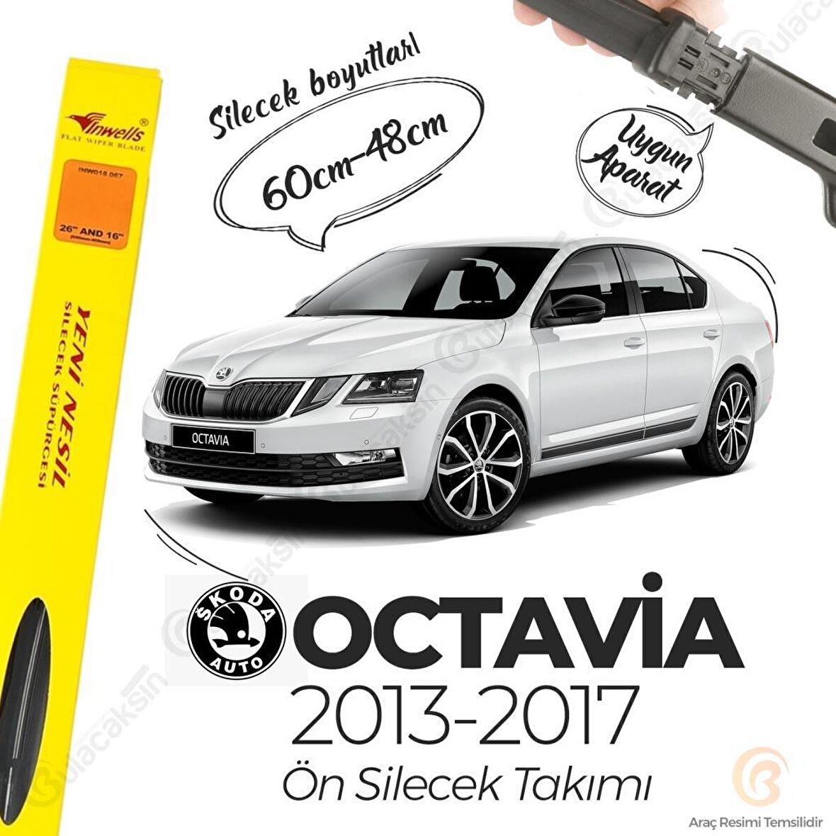 Skoda Octavia Muz Silecek Takımı (2013-2017) İnwells