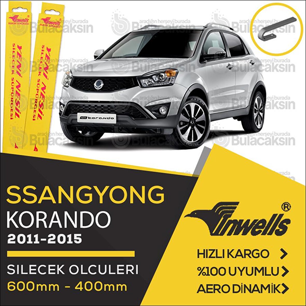 Ssangyong Korando Muz Silecek Takımı (2011-2015) İnwells