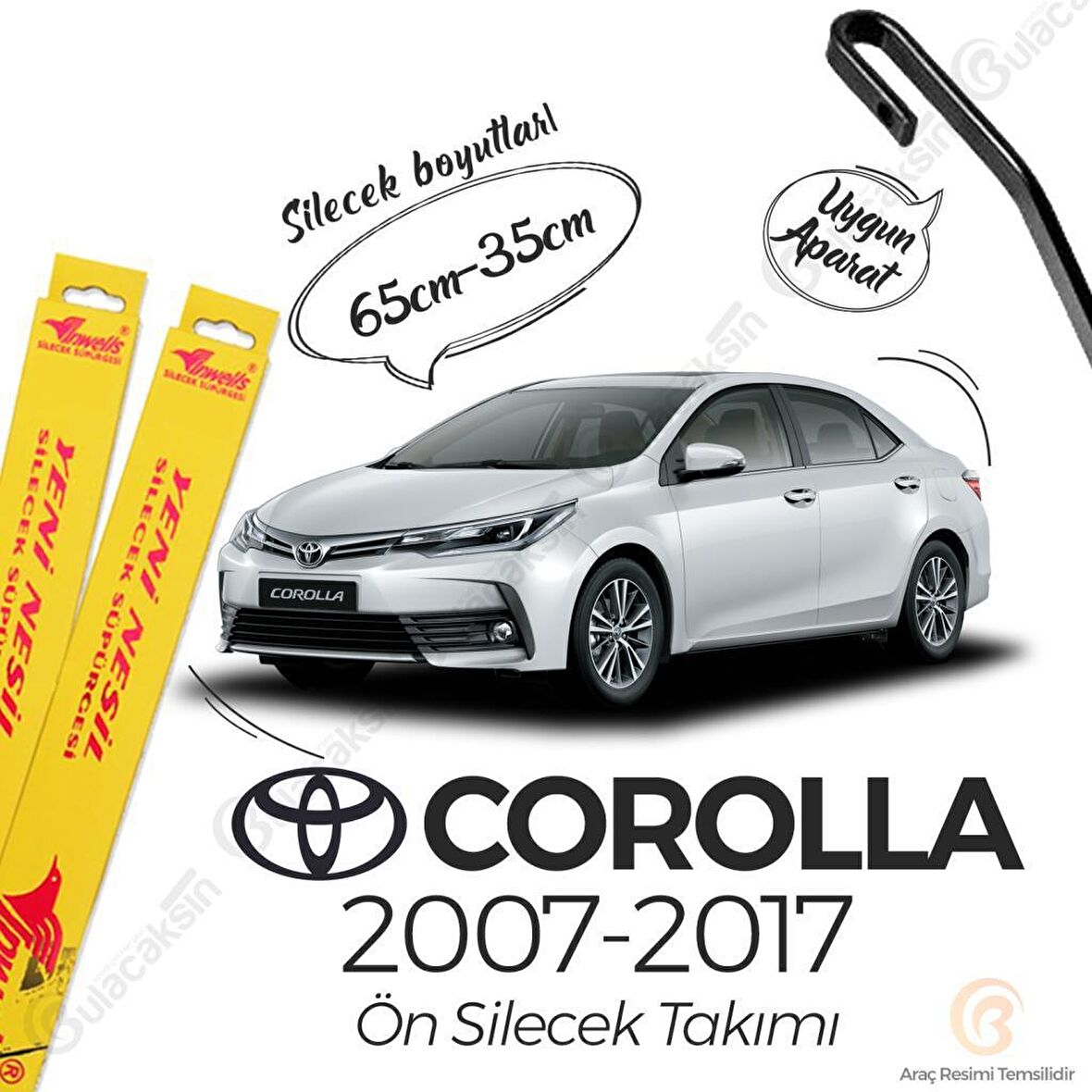 Toyota Corolla Muz Silecek Takımı (2007-2017) İnwells