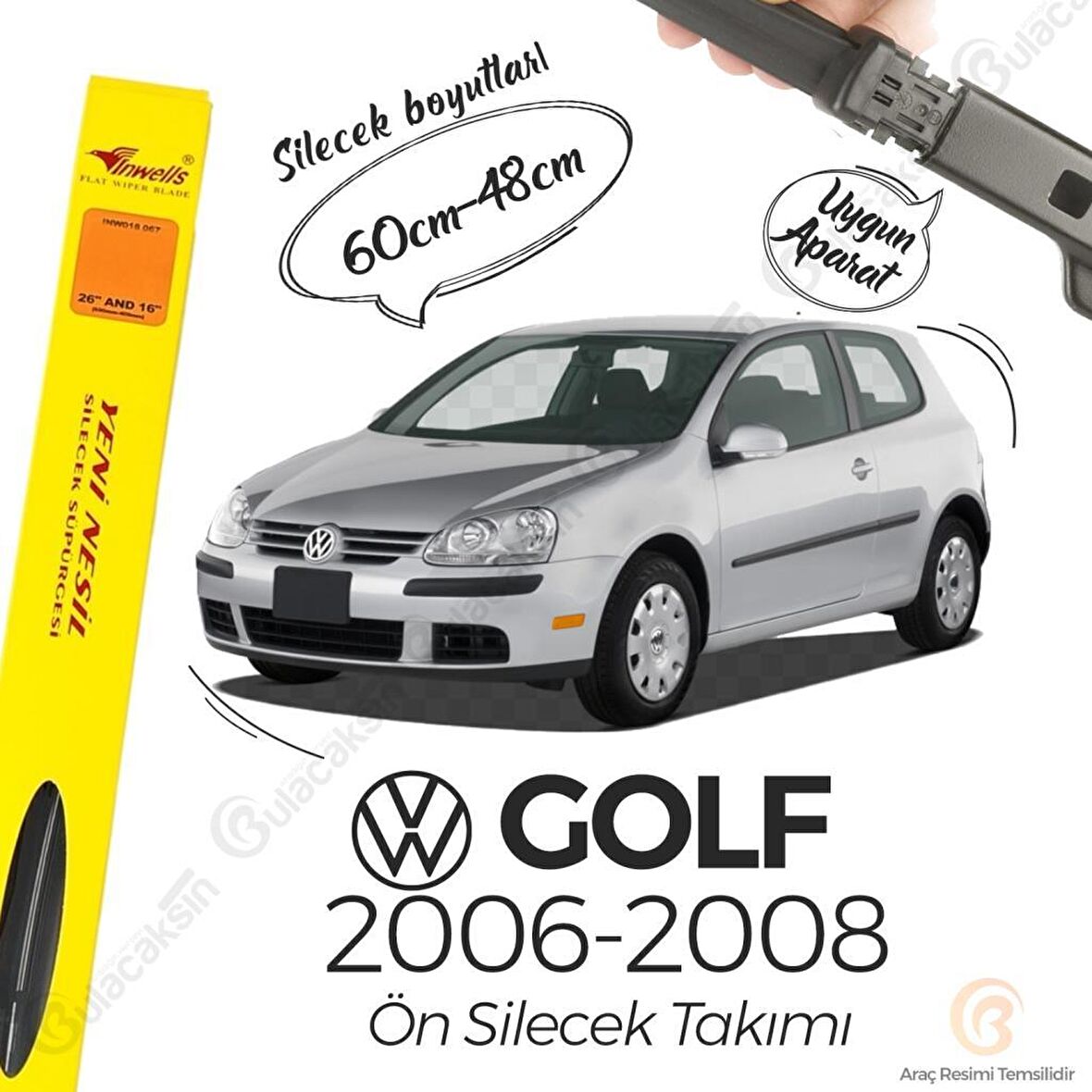 Volkswagen Golf Muz Silecek Takımı (2006-2008) İnwells