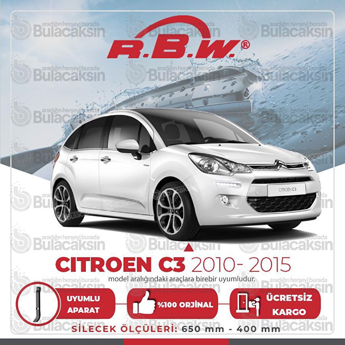 Citroen C3 Muz Silecek Takımı (2010-2015) RBW