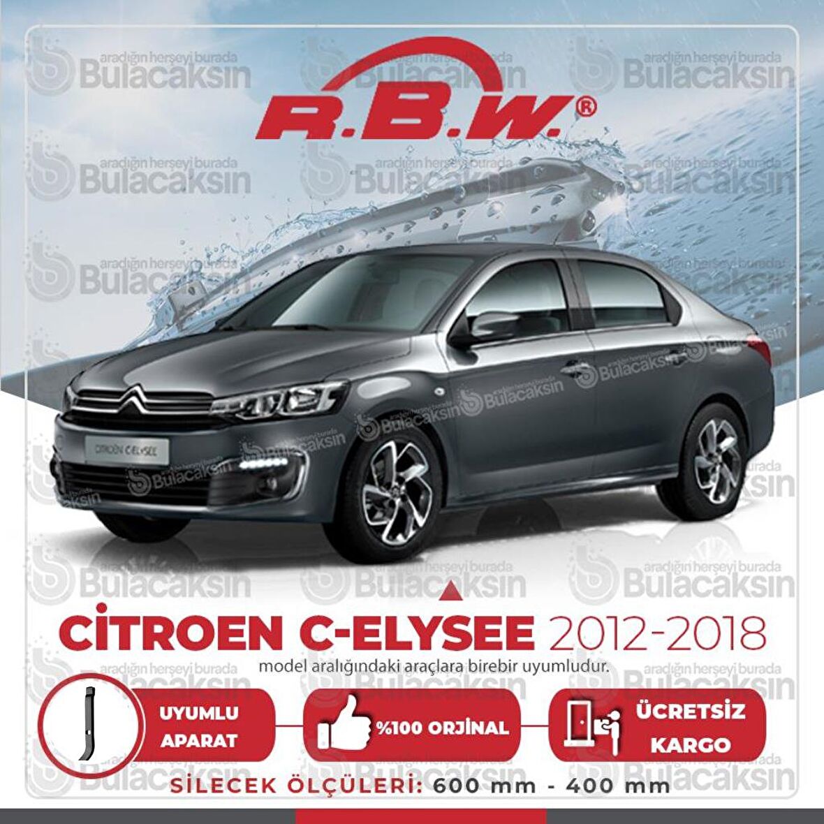 Citroen C-Elysee Muz Silecek Takımı (2012-2018) RBW